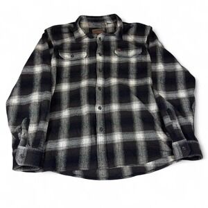 Orvis Black & White Plaid Flannel Shirt Mens XXL